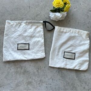 Bundle of 2 Gucci White Dust Bags logo